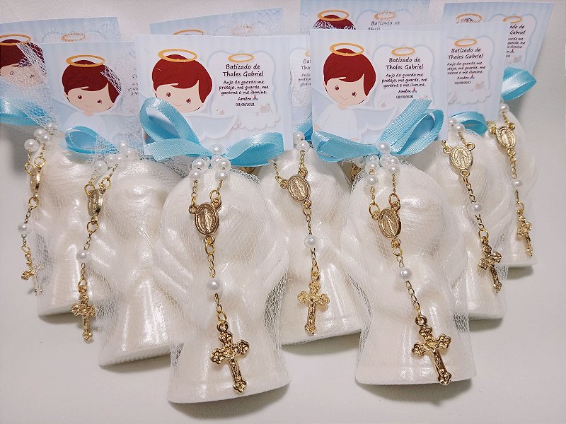 Lembrancinha de Batizado Menina, Sabonete Anjinho com Mini Terço - DNA  Aromas - Lembrancinhas e Presentes Personalizados