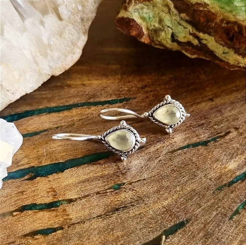Riyo orecchino verde ametista grande 925 gioielli in argento