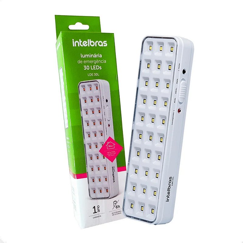 Luminária de Emergência Autônoma 30 Leds INTELBRAS Mercadão Lojista