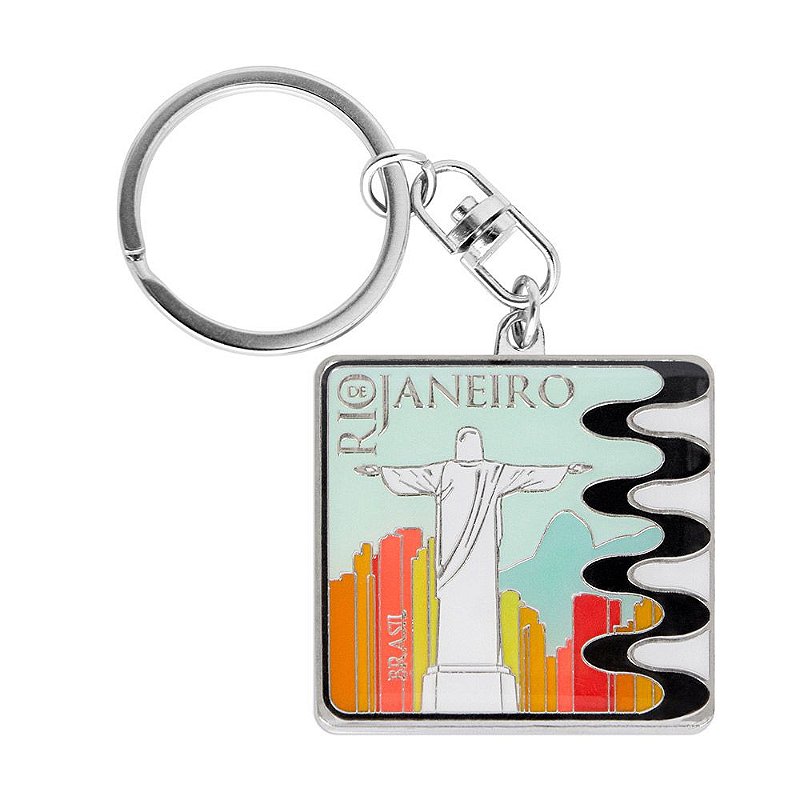 NEW RIO DE JANEIRO BRAZIL BRASIL CRISTO CORCOVADO SOUVENIR METAL KEYCHAIN