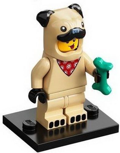 Minifigura Lego Série 21 - Garoto Fantasiado de Cão PUG - TECLINC