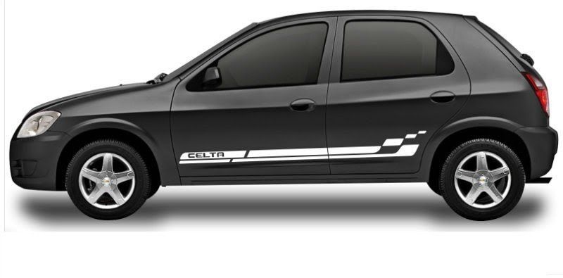 Adesivo faixa lateral tuning esportiva modelo Celta para ...