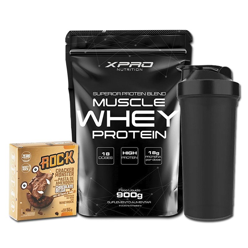 Kit Muscle Whey + Cracker 55g + Coqueteleira