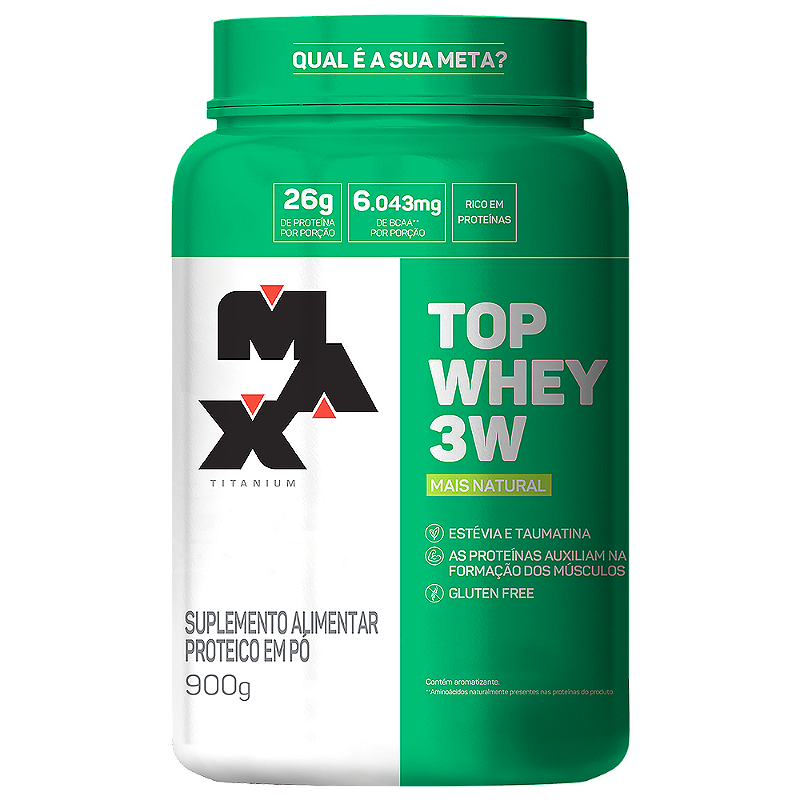 Top Whey 3W + Natural 900g - Max Titanium