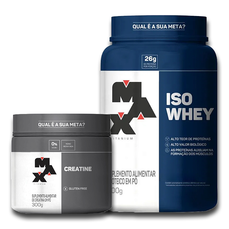COMBO MAX: Iso Whey 900g + Creatina 300g - Max Titanium