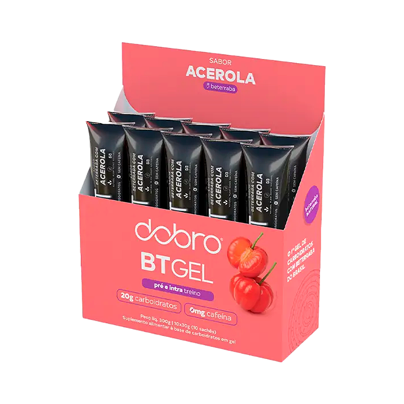 Gel Dobro BT de Carboidratos Naturais Fonte de Energia Sais Minerais - Caixa 10 Unidades