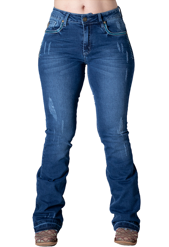 CALÇA JEANS FEMININA COUNTRY SOUL - Velho Oeste - Moda Country