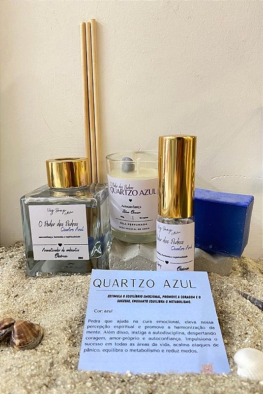 Kit Coleção Pedras-Quartzo Azul - Veg Soap Biocosméticos Veganos