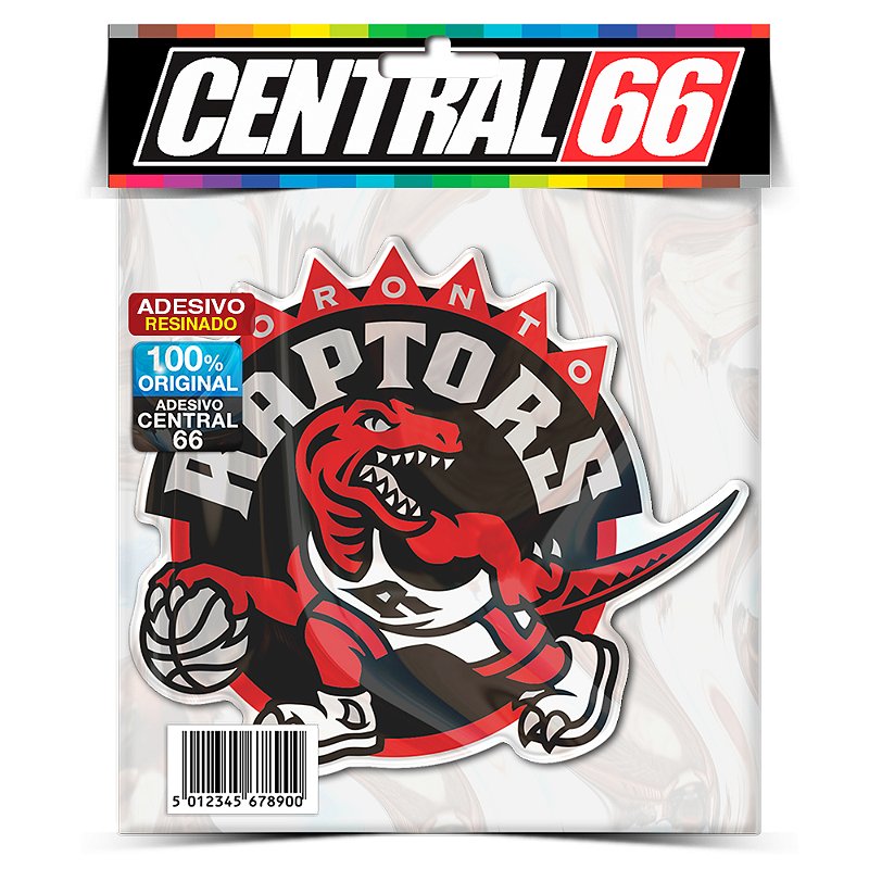 Adesivo Resinado Time - Toronto Raptors NBA Vermelho - Central 66