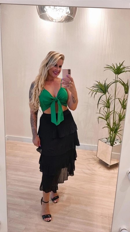 Saia Midi Juliana Preto