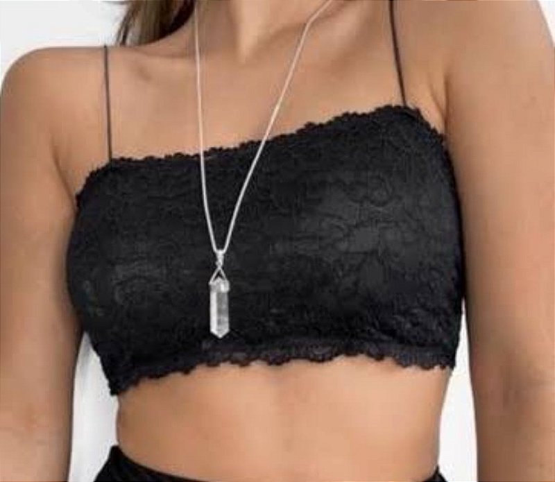 Top Cropped Renda Preto