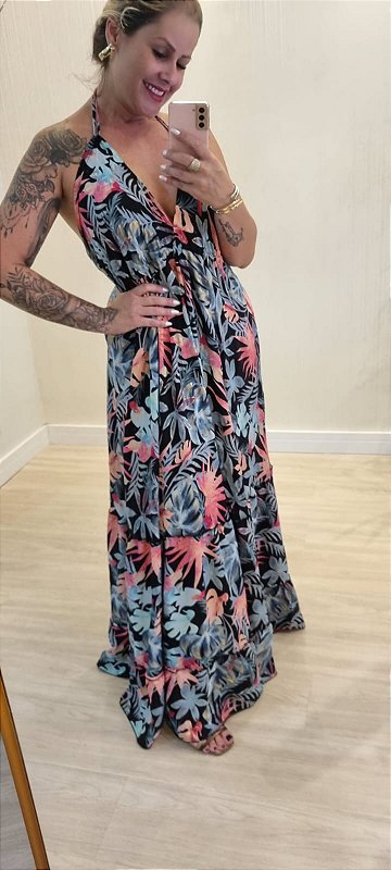 Vestido Indiano Estampado Ladie