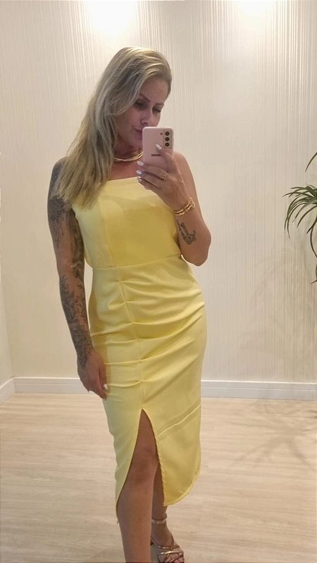 Vestido Midi Leli Amarelo
