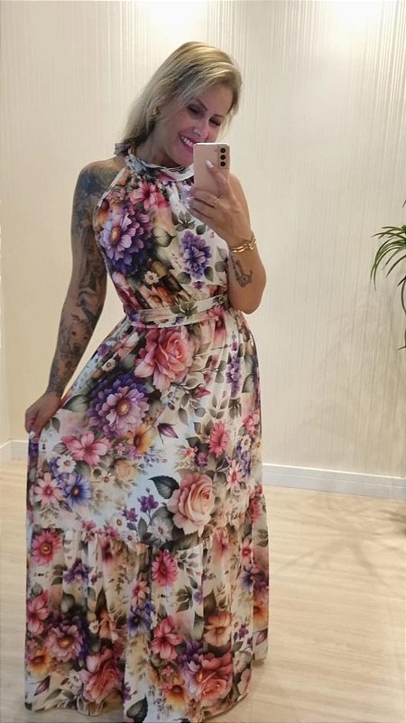 Vestido Longo Estampado Conceito