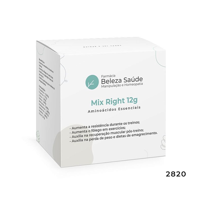 Mix Right 12gr - Sabor Laranja : Aminoácidos Essenciais com a Proporçã -  Beleza Saúde Farmácia de Manipulação e Homeopatia
