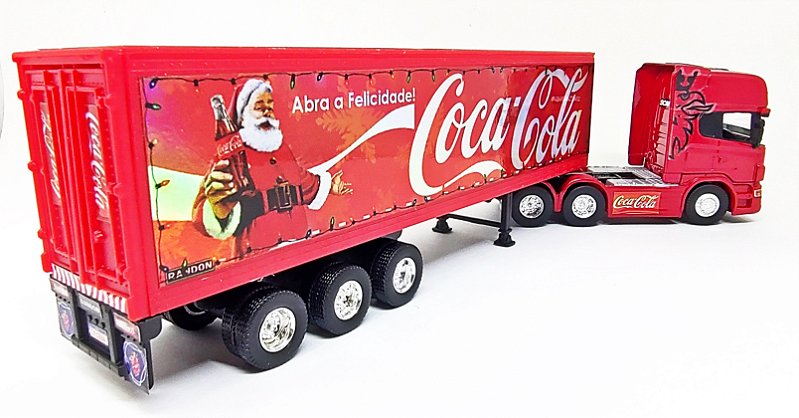 MINIATURA SCANIA COCA COLA NATAL ESCALA 1/64 26 CM - Fred Old Car MINIATURA SCANIA COCA COLA NATAL ESCALA 1/64 26 CM - Fred Old Car