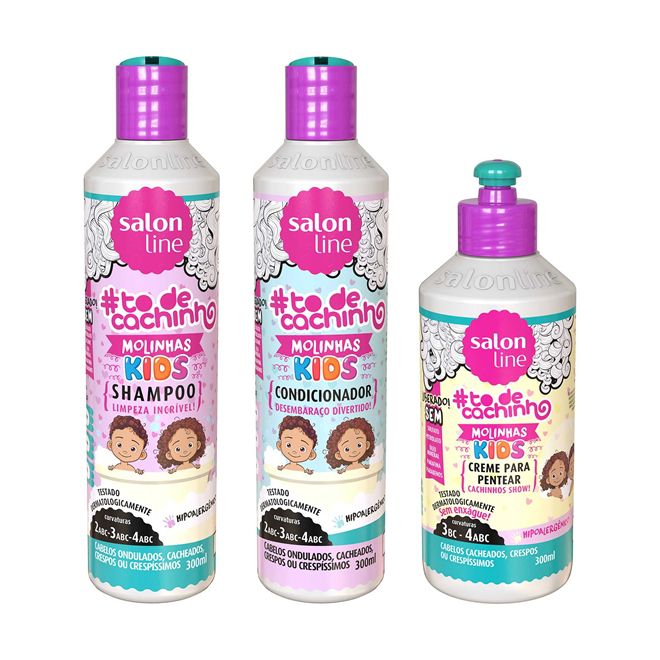 Kit Completo To De Cachinho Kids Salon Line Clube Raiz Cosmeticos Naturais