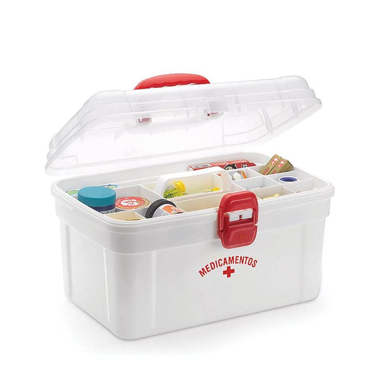 Maleta De Medicamentos Primeiros Socorros Mega Luxo 37x25x22 Cm