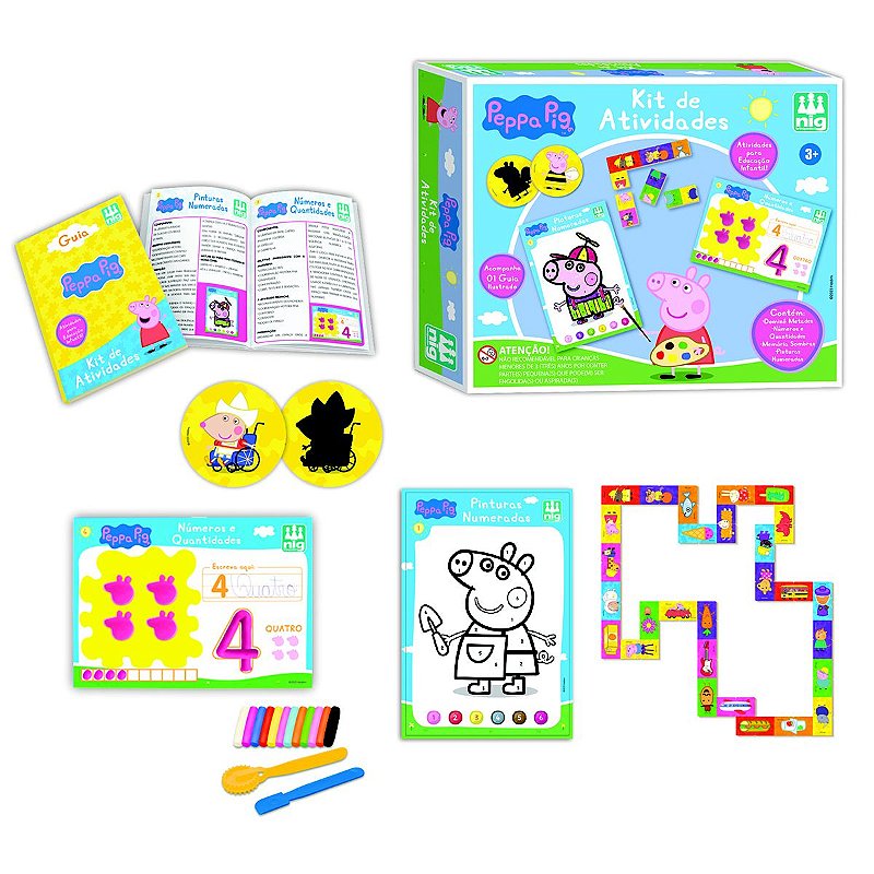 Kit de Atividades Educação Infantil Peppa Pig Jogo Memória Pintura