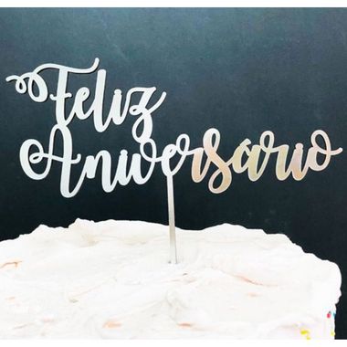 Topo Topper De Bolo Borboletas Rosa Aniversário Mesversário