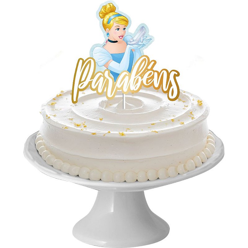 Topper de bolo princesas  Bolos de aniversário princesa disney