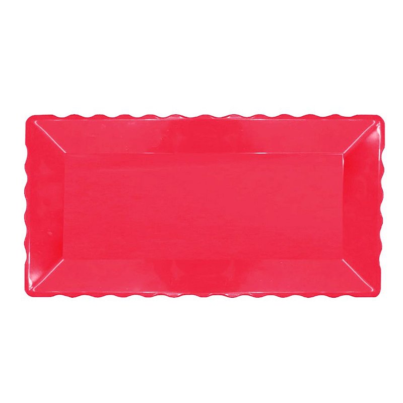 Bandeja Retangular Plástico Liso Pink - 16x30cm - 1 Un - Rizzo - Rizzo  Embalagens