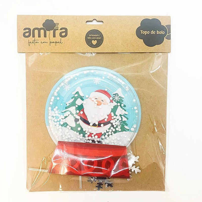 Kit Topo de Bolo Globo Papai Noel - 18cm - 3 unidades - Amora - Rizzo - Rizzo Embalagens Kit Topo de Bolo Globo Papai Noel - 18cm - 3 unidades - Amora - Rizzo - Rizzo Embalagens