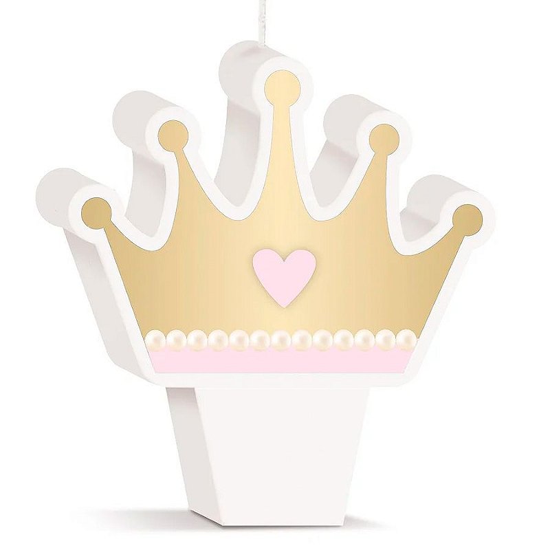 Vela 6 Anos Topo De Bolo Coroa Princesa Coração Borboleta