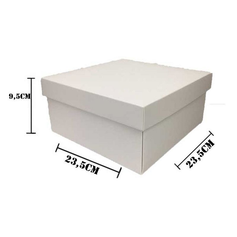 Caixa Quadrada - Branca - C/ Tampa - 23,5x9,5cm - 1 unidade - Rizzo ...