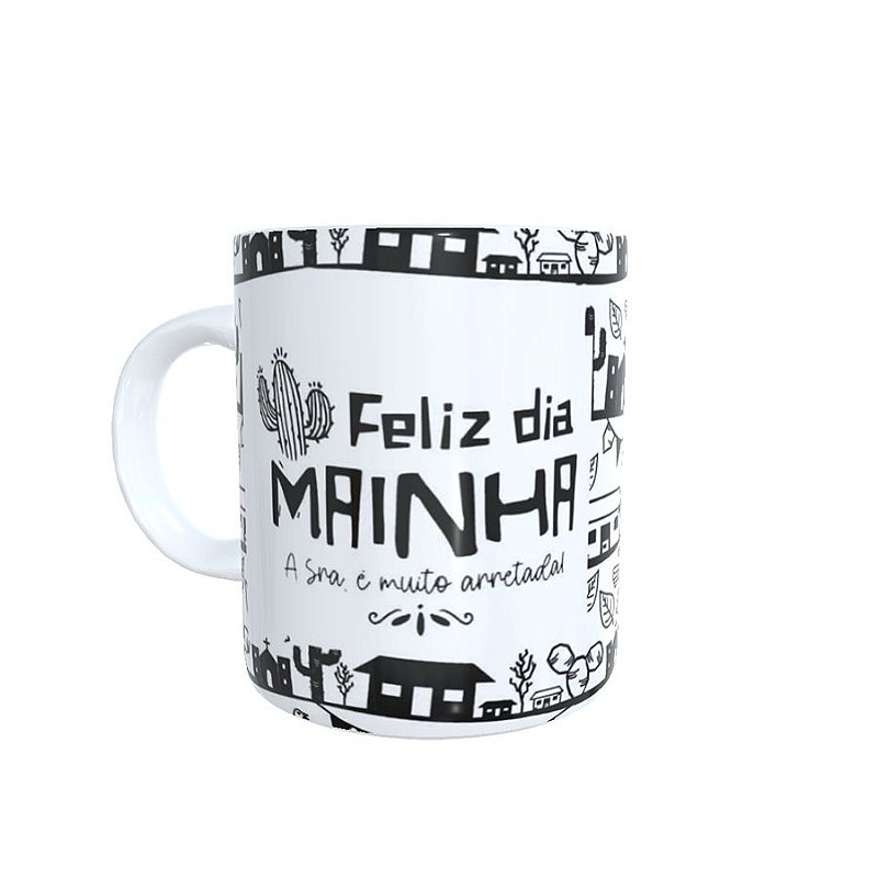 Caneca Meme Flork Boneco Palito Feliz Páscoa - Preta