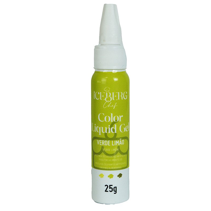 Corante Liquid Gel Verde Limão 25g - Iceberg - Rizzo Embalagens