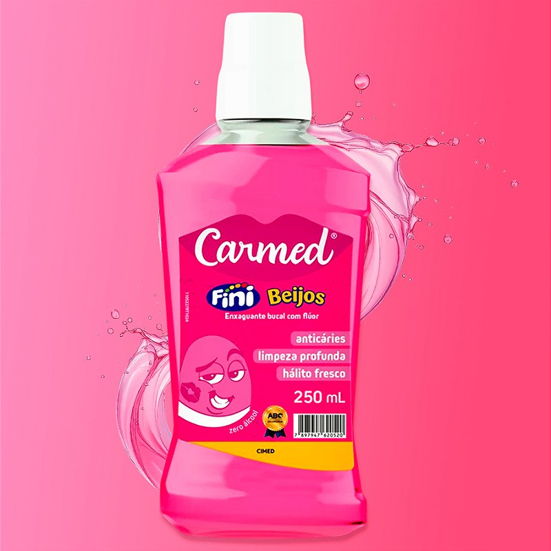 Enxaguante Bucal Carmed Fini Beijos - 250ml - 1 unidade - Fini