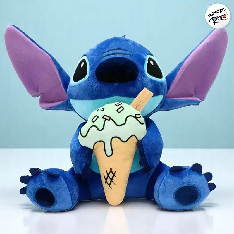 Pelúcia Stitch com Sorvete - 30cm - 1 unidade - Disney Original - Rizzo ...