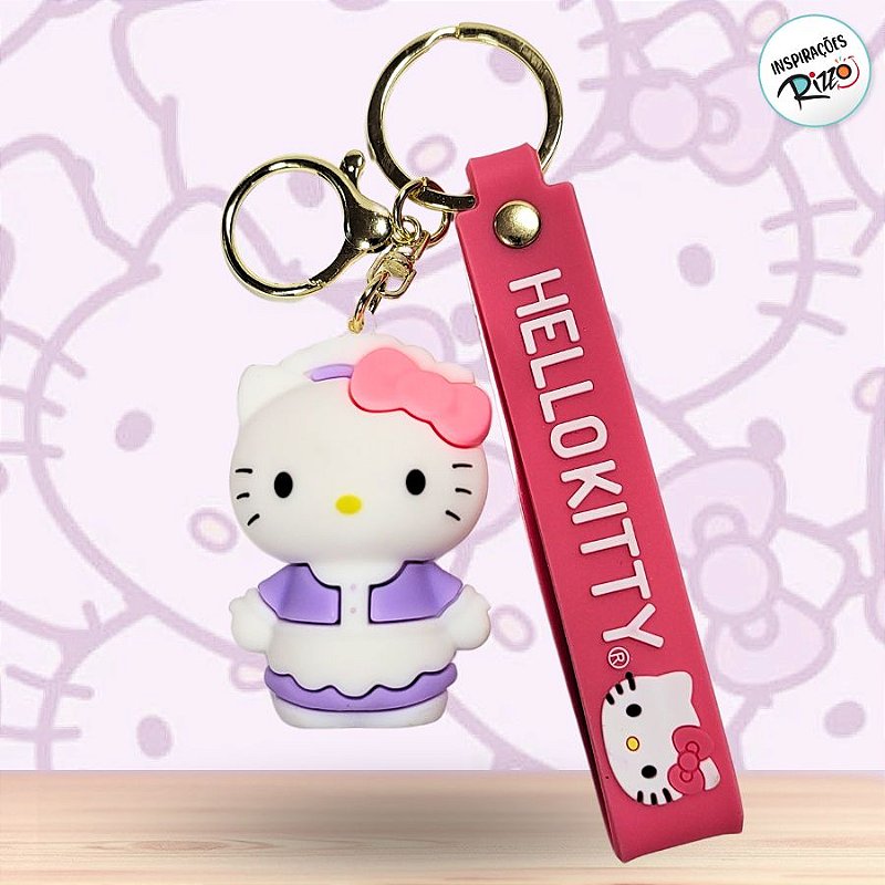 Chaveiro 3D Hello Kitty Lilás - 5cm - 1 unidade - Rizzo - Rizzo