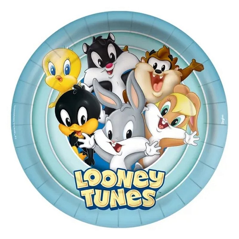 Baby Looney Tunes 吸盤付マスコット 8体セット Prato de Papel - Looney Tunes Baby 17,5x17,5cm - 8 unidades