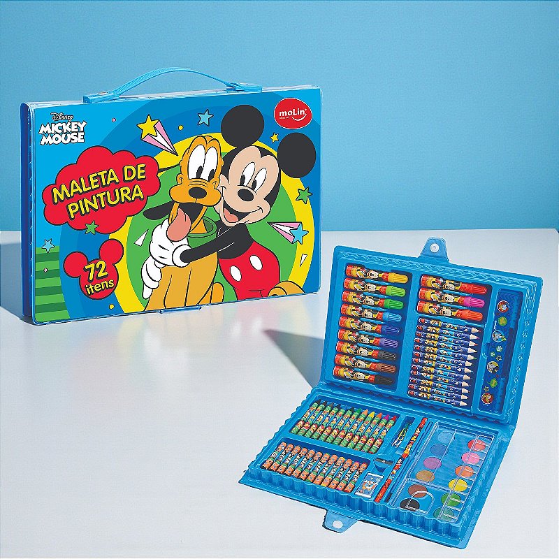 mikiセット Maleta de Pintura - Mickey Mouse - 72 Itens - 1 unidade - Rizzo