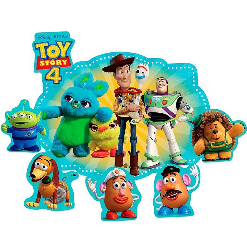 Kit Decorativo com Apliques Festa Toy Story 4 - 4 unidades - Regina - Rizzo  Festas - Rizzo Embalagens