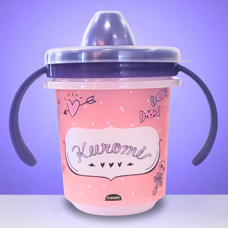 Copo Baby com Tampa - Kuromi - Hello Kitty - 280ml - 1 unidade