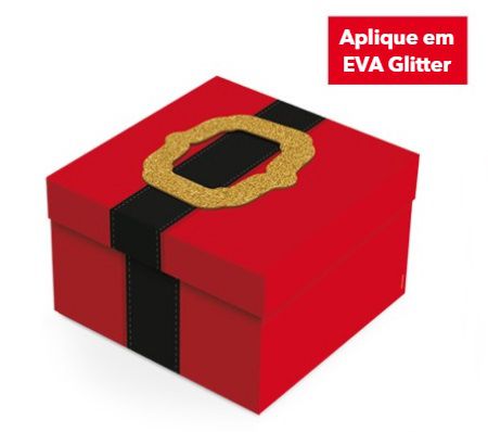Caixa Presente Quadrada com Aplique Roupa Noel - Embalagens e Festas |  Rizzo Embalagens e Festas
