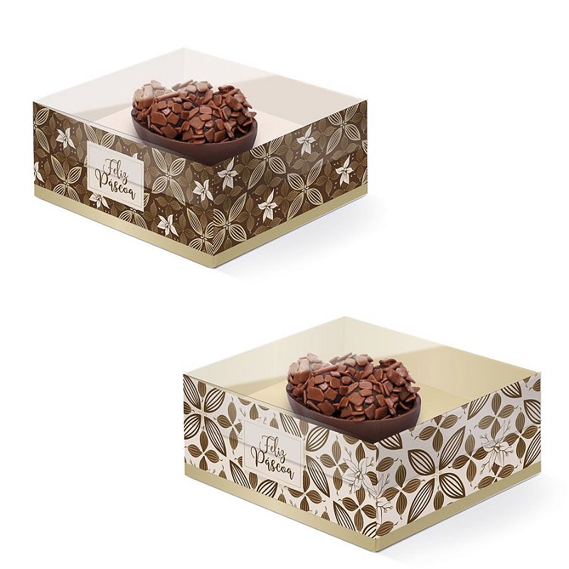 Caixa New Practice Meio Ovo Mini 50g 11,5x9x5,5cm Chocolate Composê