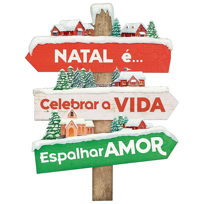 Plaquinha de MDF Árvore de Natal Fé Amor 57cm - 01 unidade - Litoarte -  Rizzo Embalagens - Rizzo Embalagens