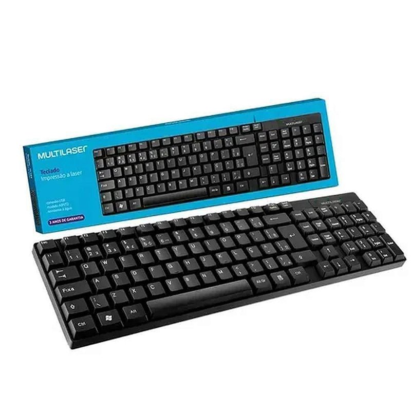 TECLADO COM FIO USB MULTILASER TC193 SLIM LASER ABNT PRETO