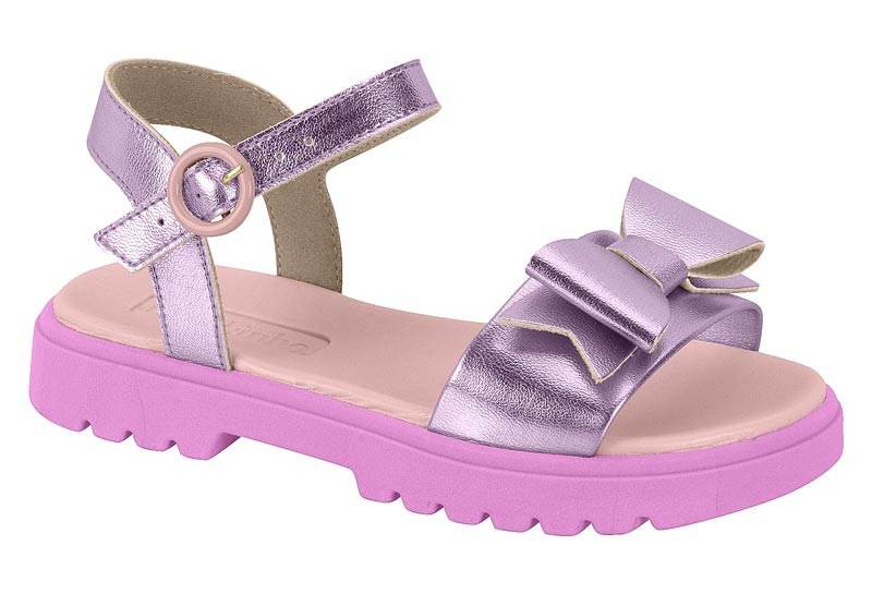 Sandália Infantil para Menina Mar e Cor Rosa com Glitter