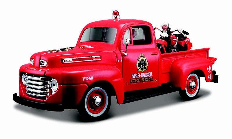 1948 FORD F-1 PICKUP + 1936 HD KNUCKLEHEAD 1/24