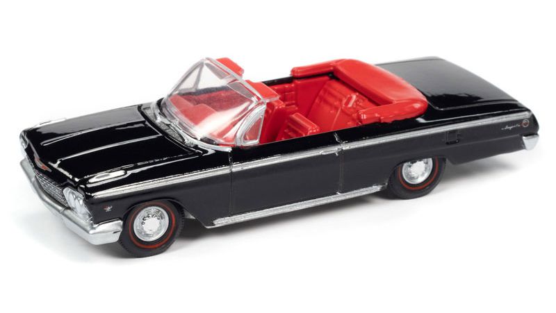 1/64 AUTO WORLD 1962 CHEVY IMPALA SS 409 CONVERSIVEL PRETO