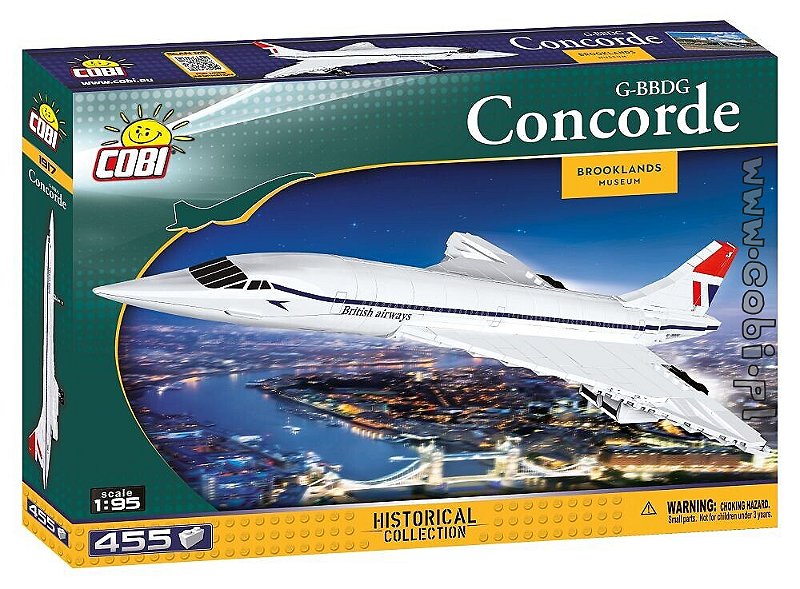 AVIÃO CONCORDE BRITISH AIRWAYS ESCALA 1/95 BLOCOS PARA MONTAR COM 455 PCS