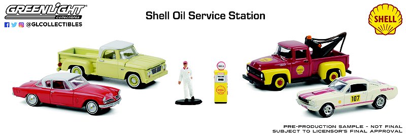 1/64 GREENLIGHT DIORAMA MULTI CAR SHELL OIL SERVICE CENTER