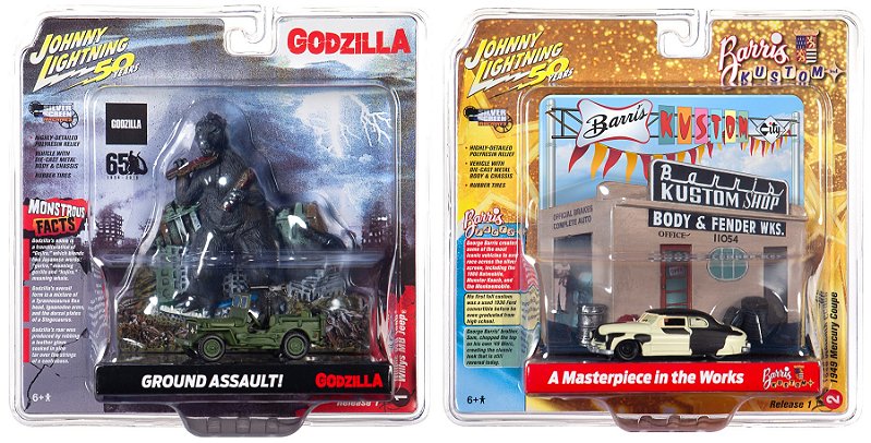 1/64 JOHNNY LIGHTNING DIORAMA JEEP WILLYS GODZILLA