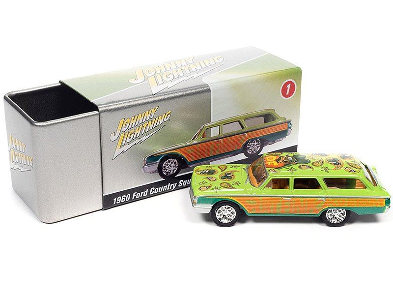 1/64 JOHNNY LIGHTNING 1960 FORD COUNTRY SQUIRE RAT FINK COLLECTOR TIN