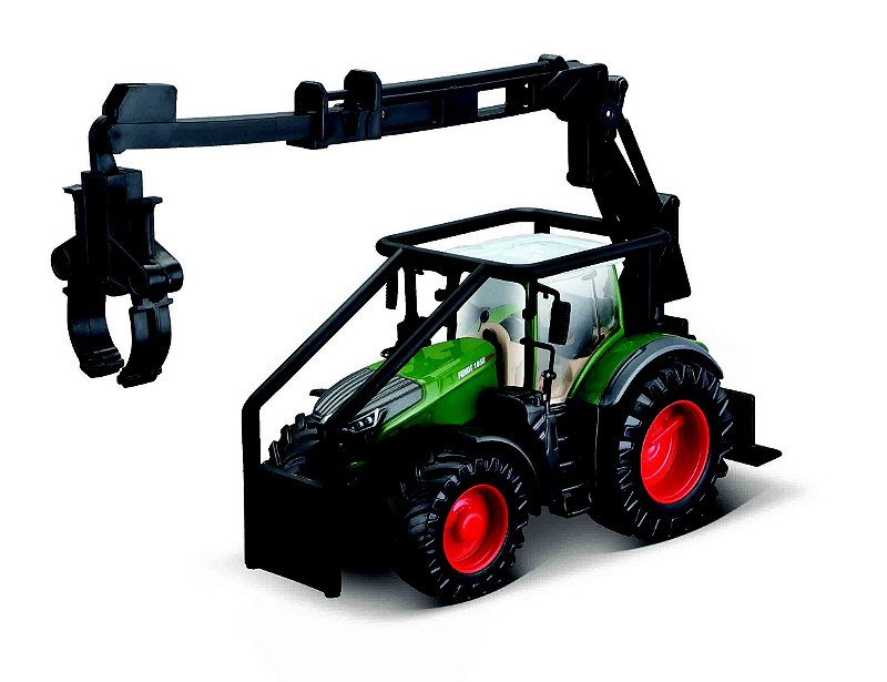 TRATOR FENDT 1050 VARIO VERDE COM GRUA FLORESTAL E TRONCOS